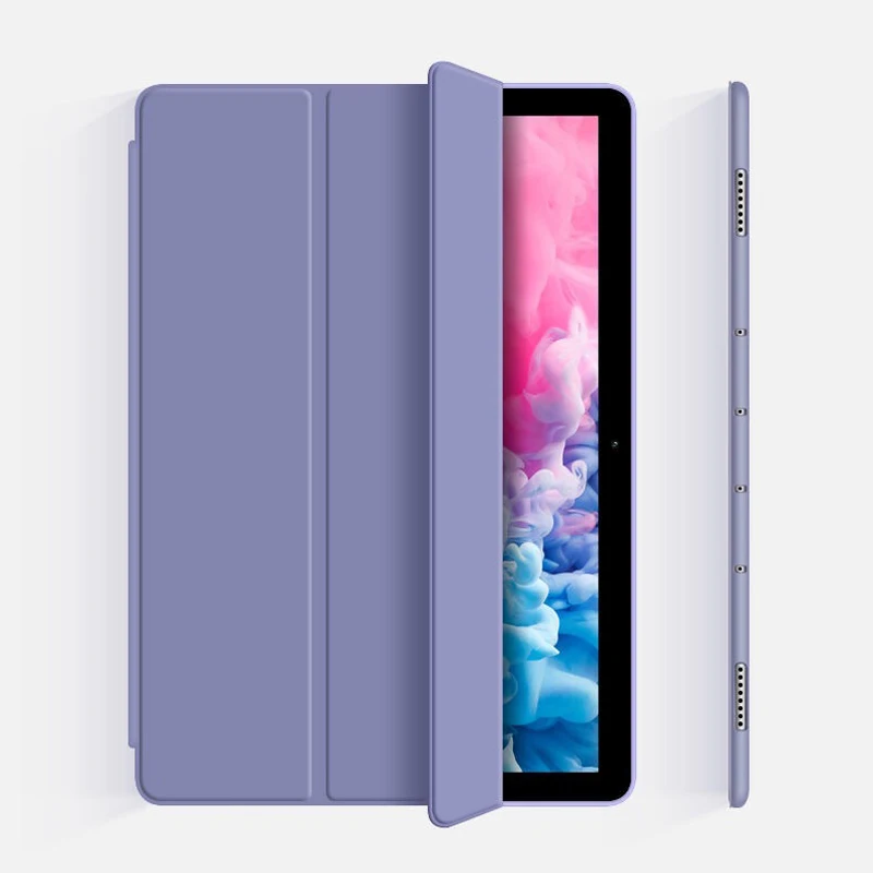 Soft Silicone Tri-Folding Stand Smart Tablet Case with Cover