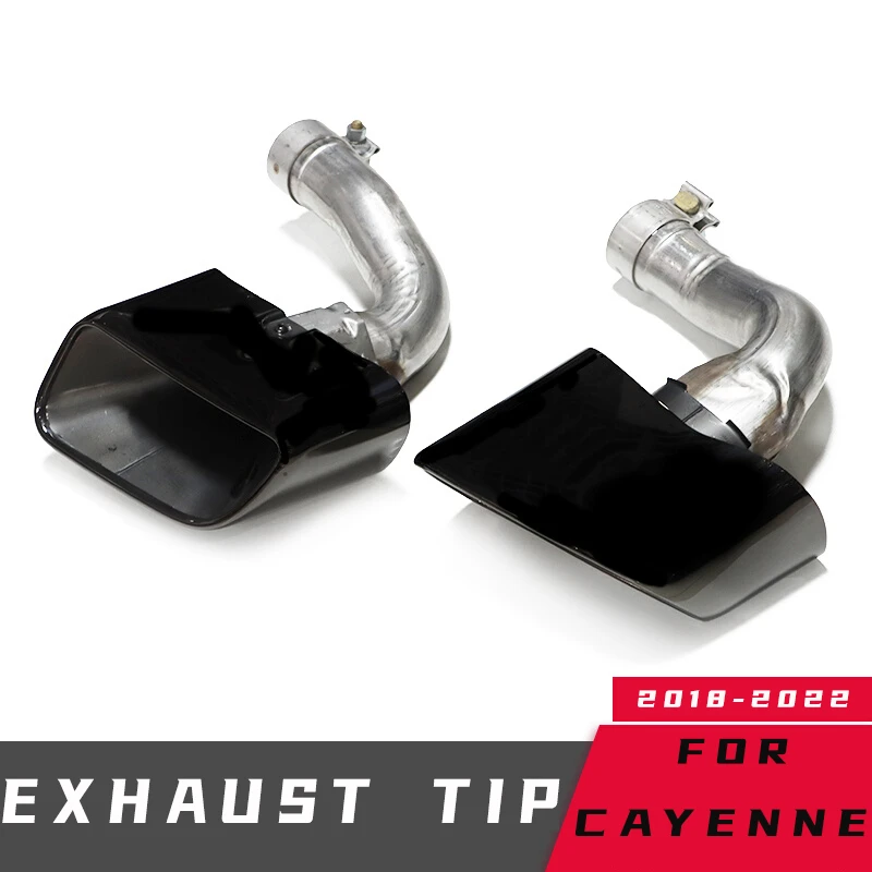 1 Pair Car Exhaust Tip For Porsche Cayenne 20182022 Muffler Tip Original Design Square Exhaust