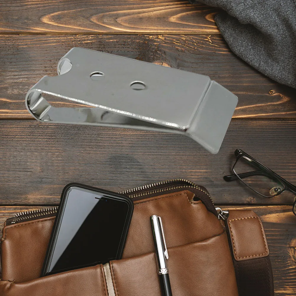 Metal Belt Clip Holster Sheath Belt Clip Double Holes Clasp Spring Buckle Hook Loop Clasp Accessories for Belt Bag Leather DIY