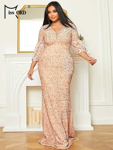 pink plus size party dresses