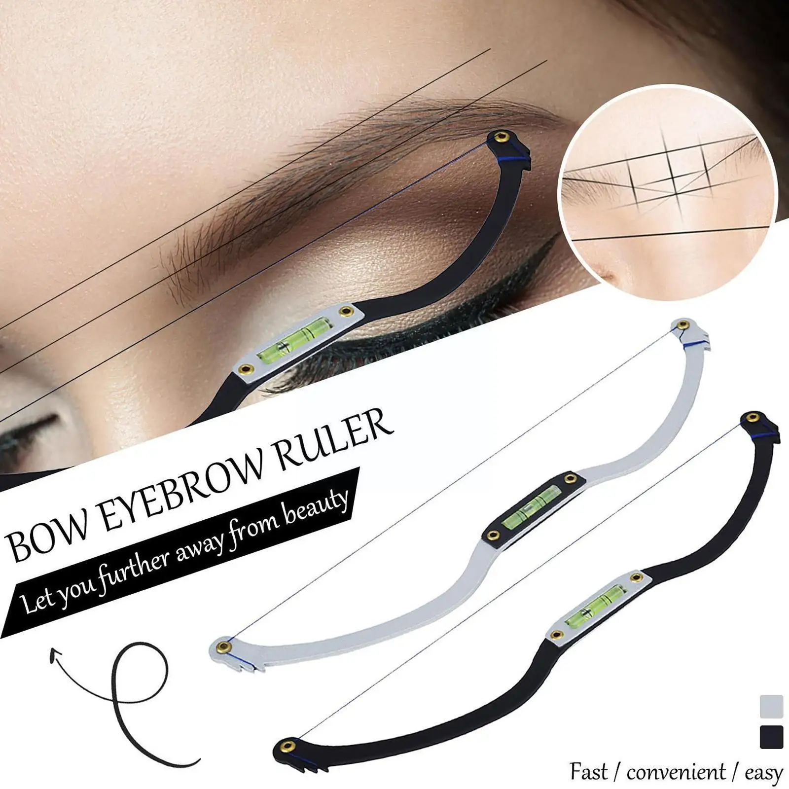 

1Pcs Precise Eyebrow Positioning Line Metal Auxiliary Ruler Tattoo Horizontal Level Bow Ruler Eyebrow Semi-Permannet Eyebro V5R8