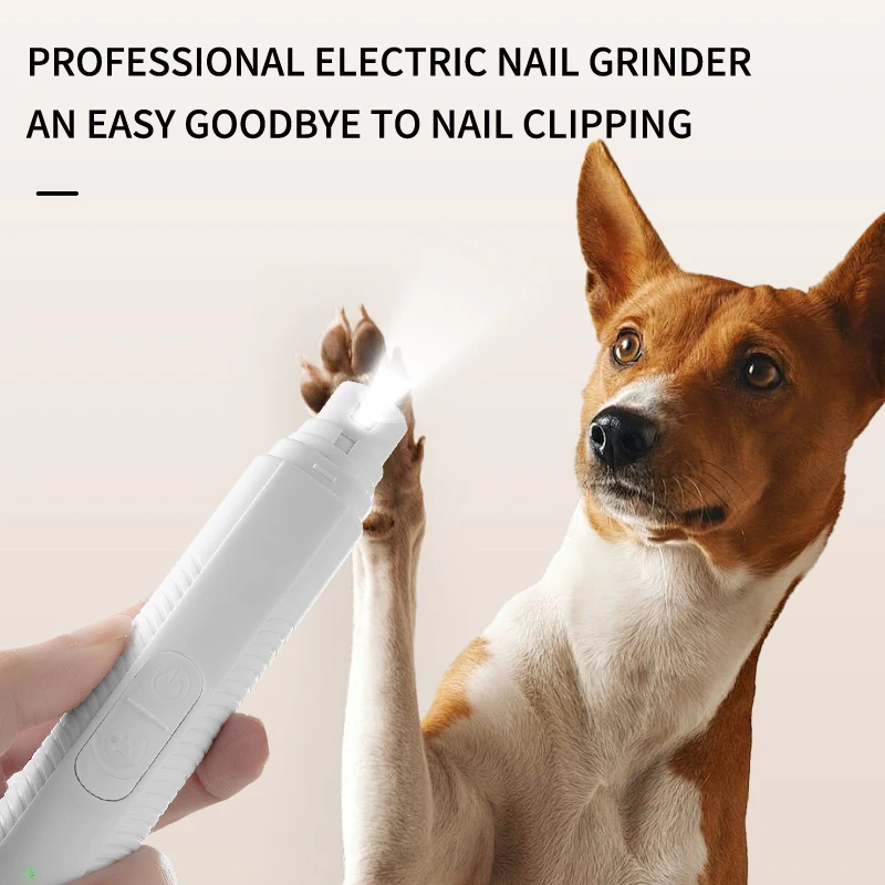 Electric Dog Nail Clippers Quiet Emery Nail Grinder Rechargeable USB Charging Pet Paws Grooming Trimmer Tools Dog Supplies