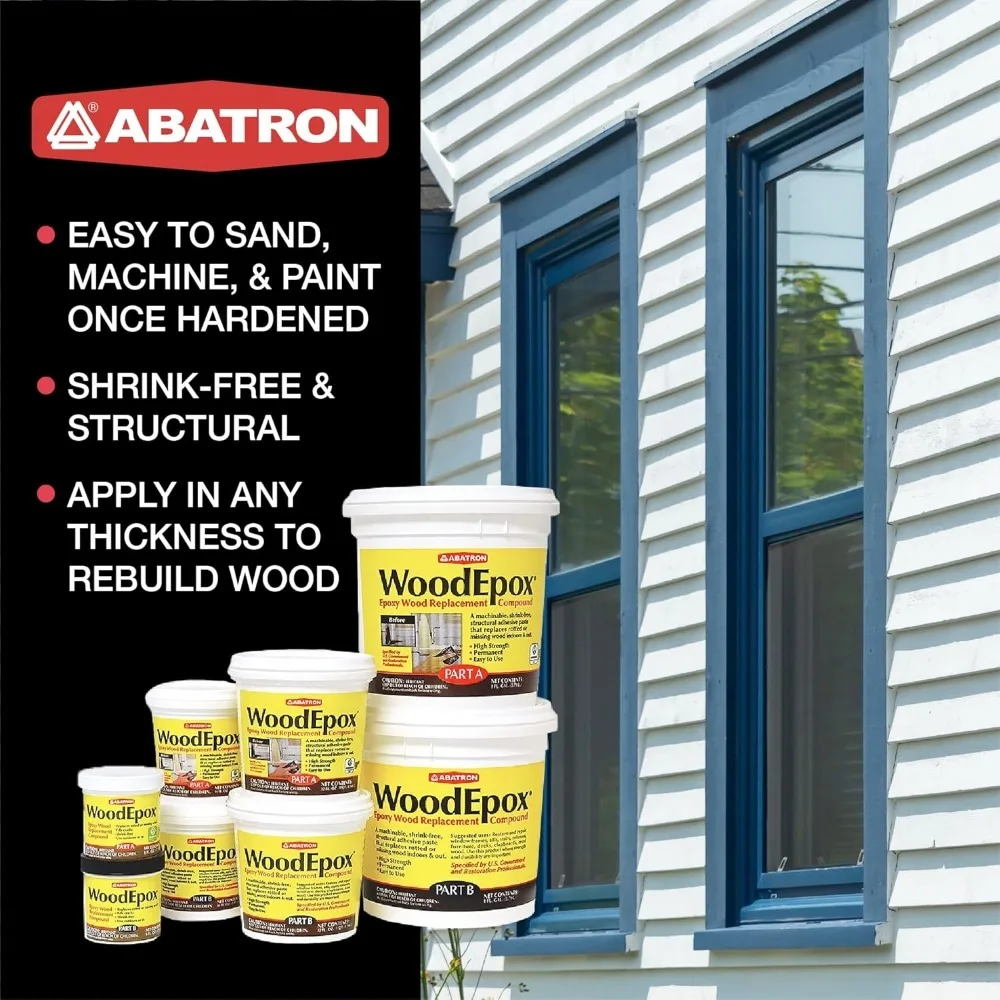 2 Quart 2-Part Structural Epoxy Adhesive Filler Wood Filler Putty REPAIR DAMAGED WOOD EASY TO USE NO SHRINKING OR CRACKING