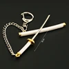 9cm Anime One Piece Keychain Sword 9cm Roronoa Zoro Katana Samurai Anime Scabbard Buckle Key Chain for Men Cosplay Toy Gift 1