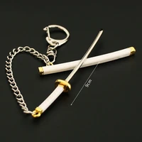 9cm Anime One Piece Keychain Sword 9cm Roronoa Zoro Katana Samurai Anime Scabbard Buckle Key Chain for Men Cosplay Toy Gift 1