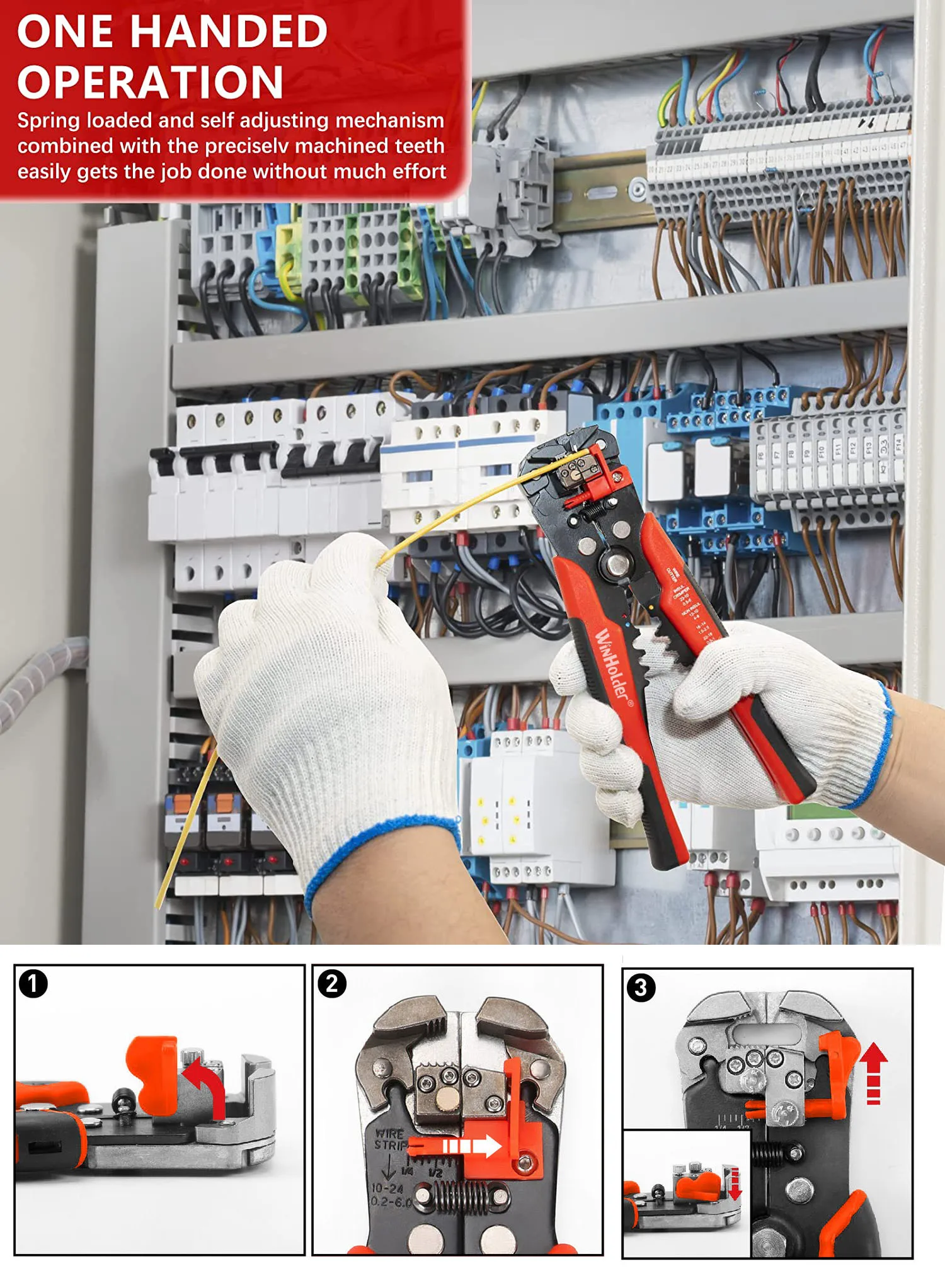 Description Picture 6 of itemProfessional Electrician Wire Tool Cable Wire Stripper Cutter Crimper Automatic Crimping Stripping Plier