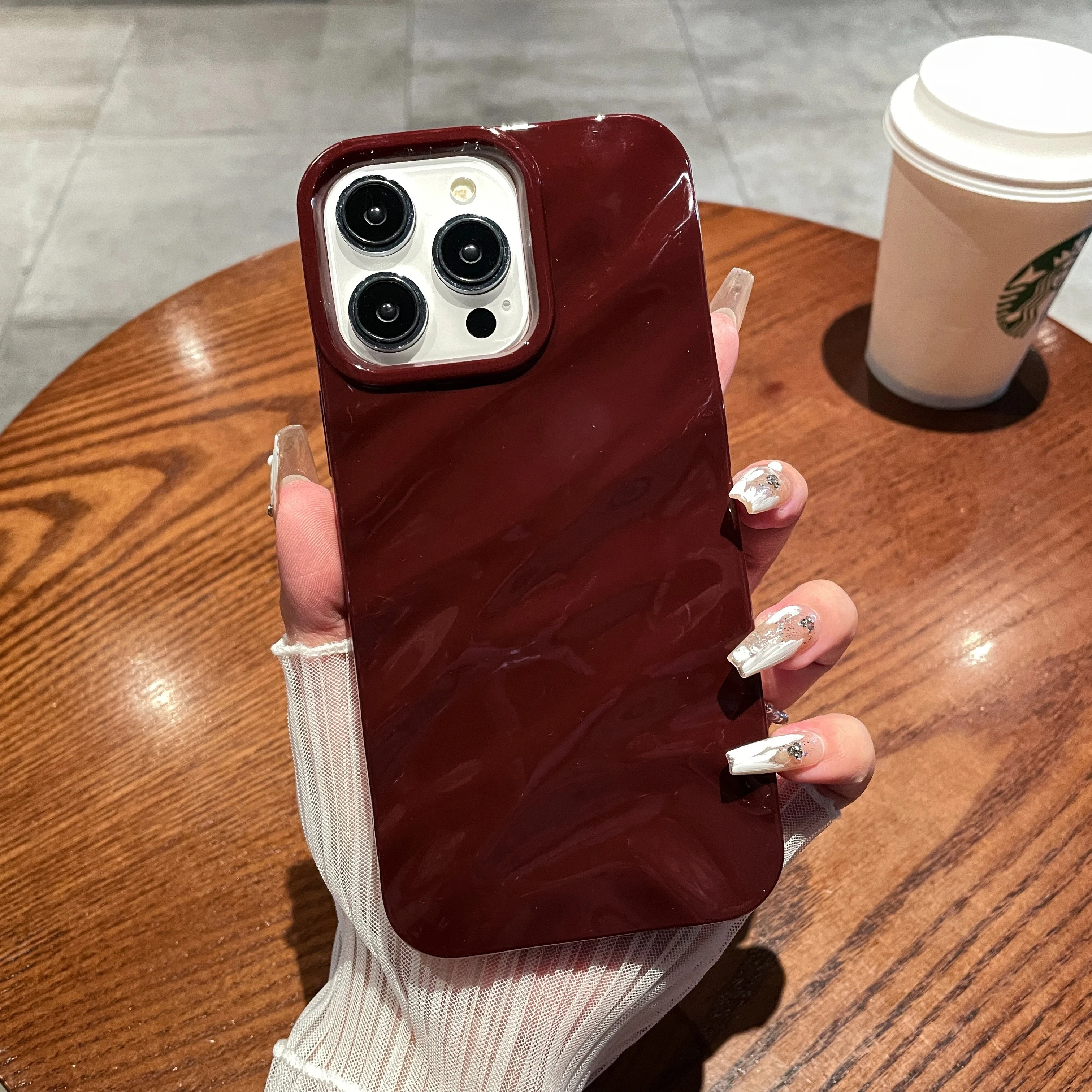 thumbnail image 1 of Glitter Wavy Stripes Phone Case For iphone 11 12 13 14 Pro Max 14 Plus X XS XR Max 7 8 Plus Smooth Silk Soft Back Cover Case, 1 of 5