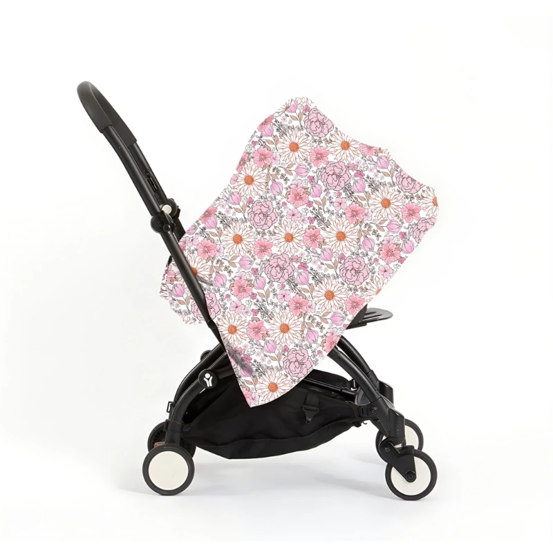 Baby Nursing Cover Breathable Breastfeeding Cover Baby Feeding Blanket Privacy Apron with Printed Pattern Stroller
