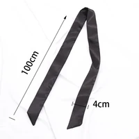 30 Colors Women Narrow Long Scarf 100x4cm Solid Color Chiffon Red Tie Black Bag Ribbon Headband Choker Streamer Lady Accessories 6