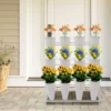 3 Layers Metal Plant Stand with Wheels Modern Plant Shelf  Flower Bucket Indoor Outdoor Flower Display Stand Flower Rack 2