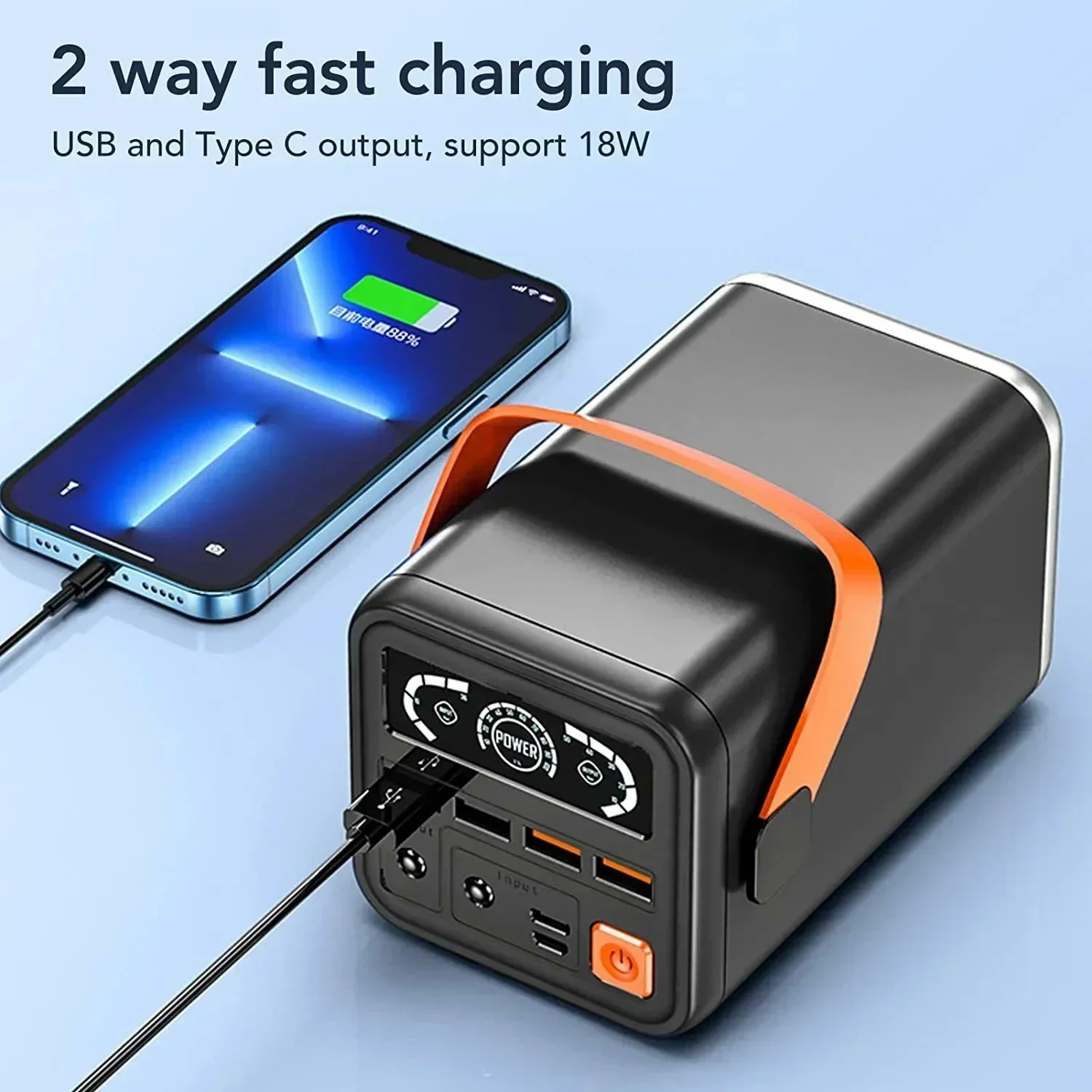 

60000mAh Large Capacity Power Bank High-quality Outdoor Emergency Portable Mobile Power Supply Mobile PhoneCharger+free Shipping