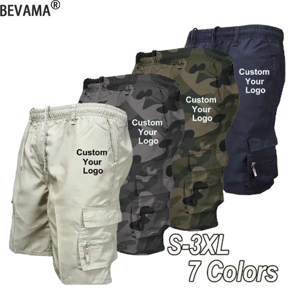 Pantalones cortos Cargo personalizados para hombre, Shorts de trabajo sueltos con múltiples bolsillos, militares, de gran tamaño, informales, Verano