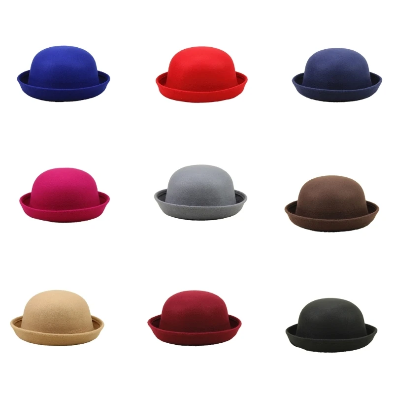 

Stylish Children Magician Hat Short Brim Fedora Hat for Halloween Stage Dropship