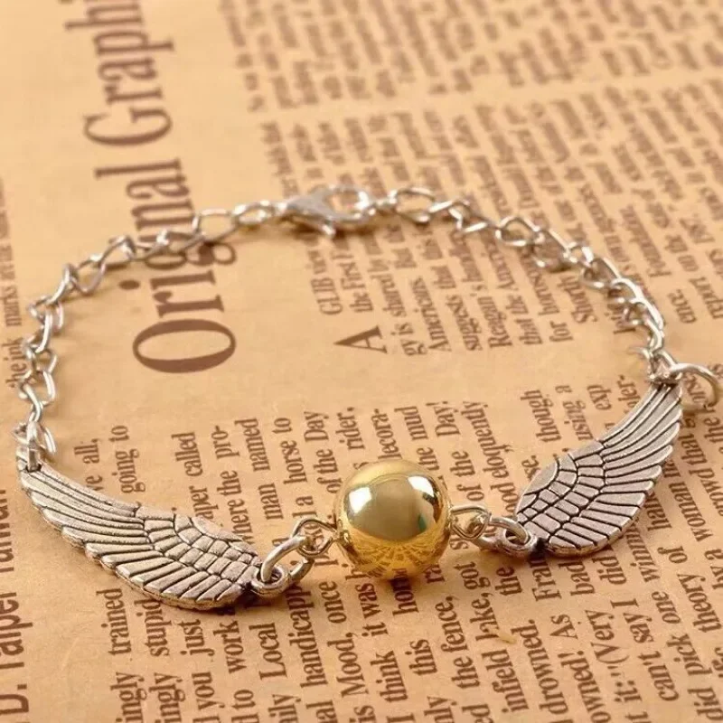 Harriese Magician Golden Snitch Bracelet Potter Alloy Retro Deathly Hallows Bracelet Necklace Couple Jewelry Children's Toy Gift