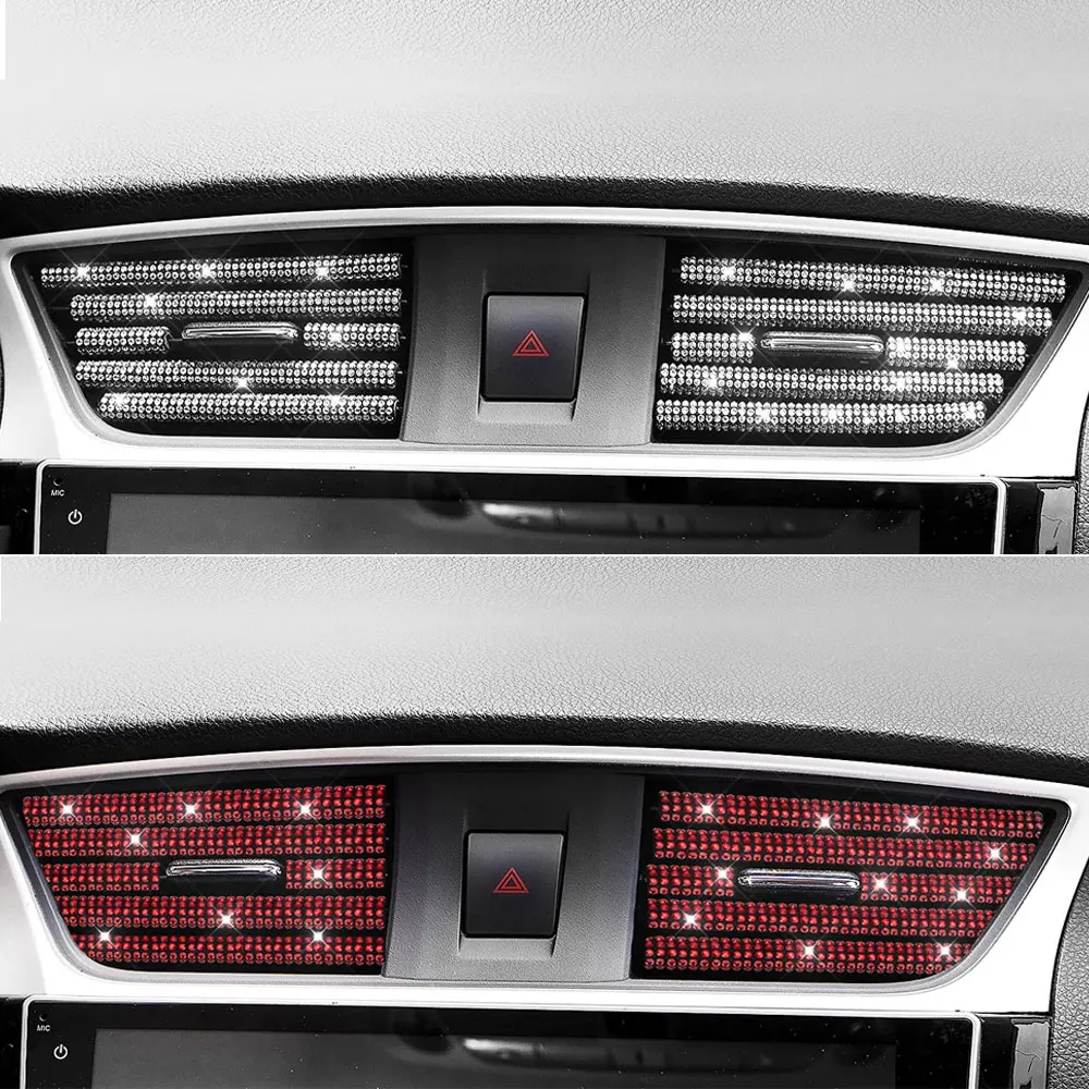 

20cm Universal Diamond Car Air Conditioner Outlet Decorative U Shape Moulding Trim Strips Decor Car Styling Accessories