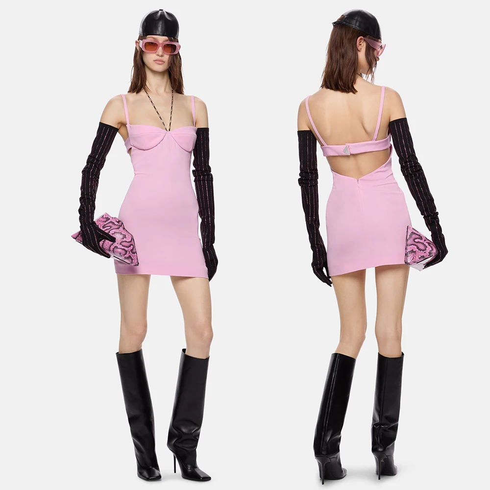 

New Ladies Sexy Sleeveless Sling Top Tight Bandage Mini Dress Wedding, Birthday Celebration, Party Clothing Longuette