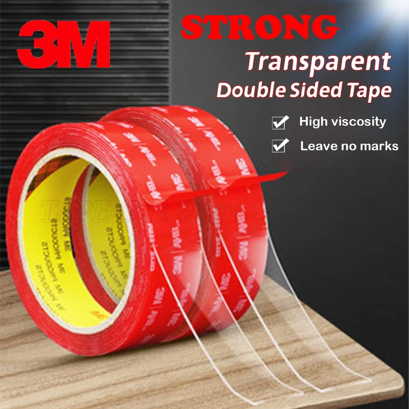 CLEAR 3M VHB TAPE ~ 6mm wide x 1mm thick ~ Double Sided SELF ADHESIVE model  4910