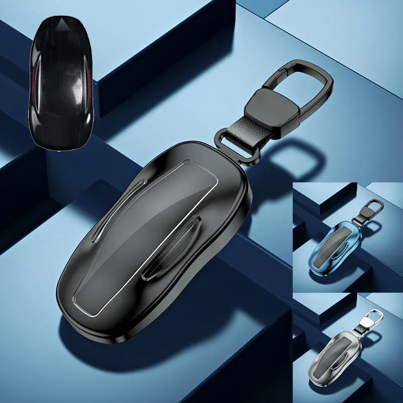 

Автомобильный Умный брелок для ключей из алюминиевого сплава и ТПУ, брелок для ключей для Tesla Model S