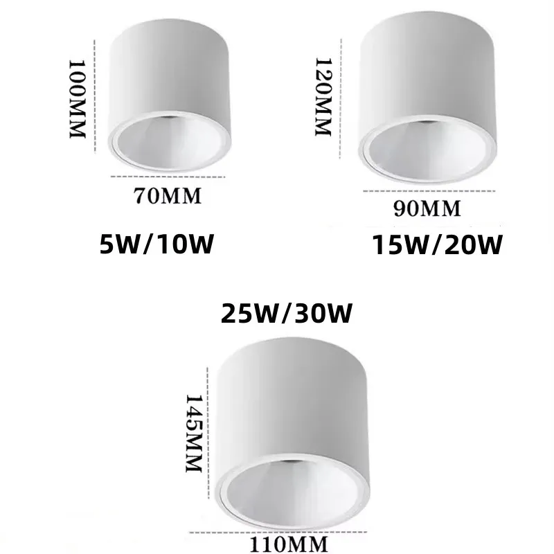 Modern IP65 Professional Waterproof Tube Light LED Bathroom/Kitchen/Outdoor 5W/10W/15W/20W/25W/30W Black And White Surface Mount