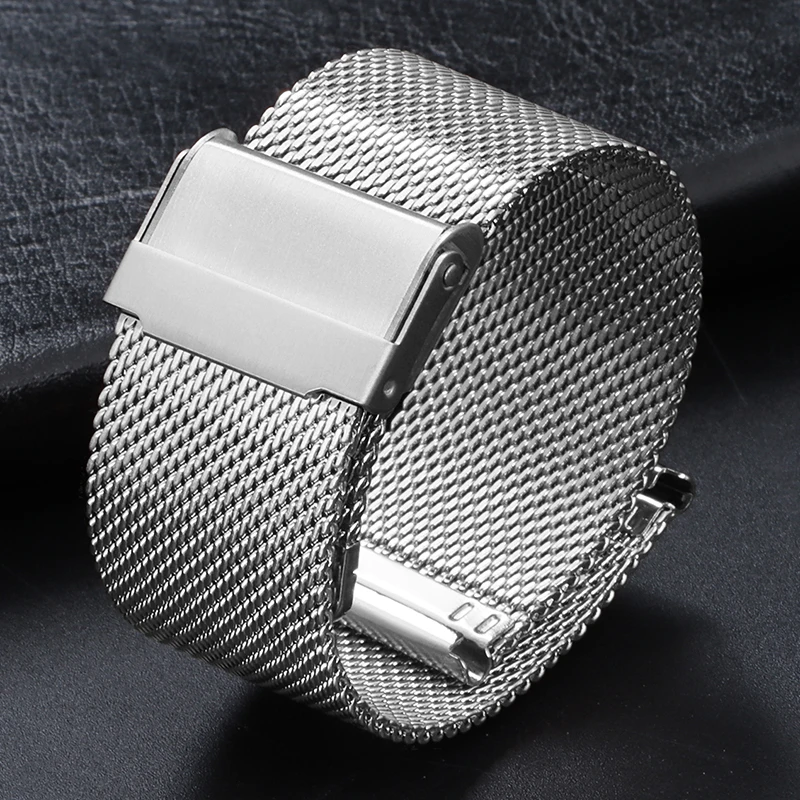 Elegant Metal Milanese Mesh Stainless Steel Watch Band Replacement Wristband