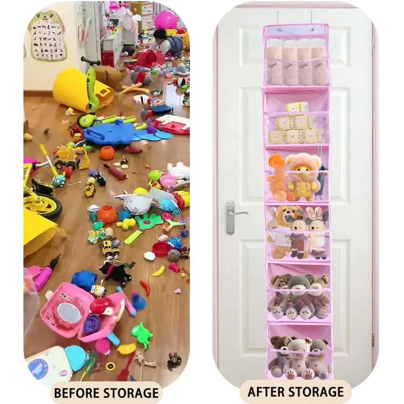4/6 Layer Multi-functional Fabric Storage Bags Hanging Bag for Behind The Door Underwear Bra Pants Clothes Toys Doll Organizer 3