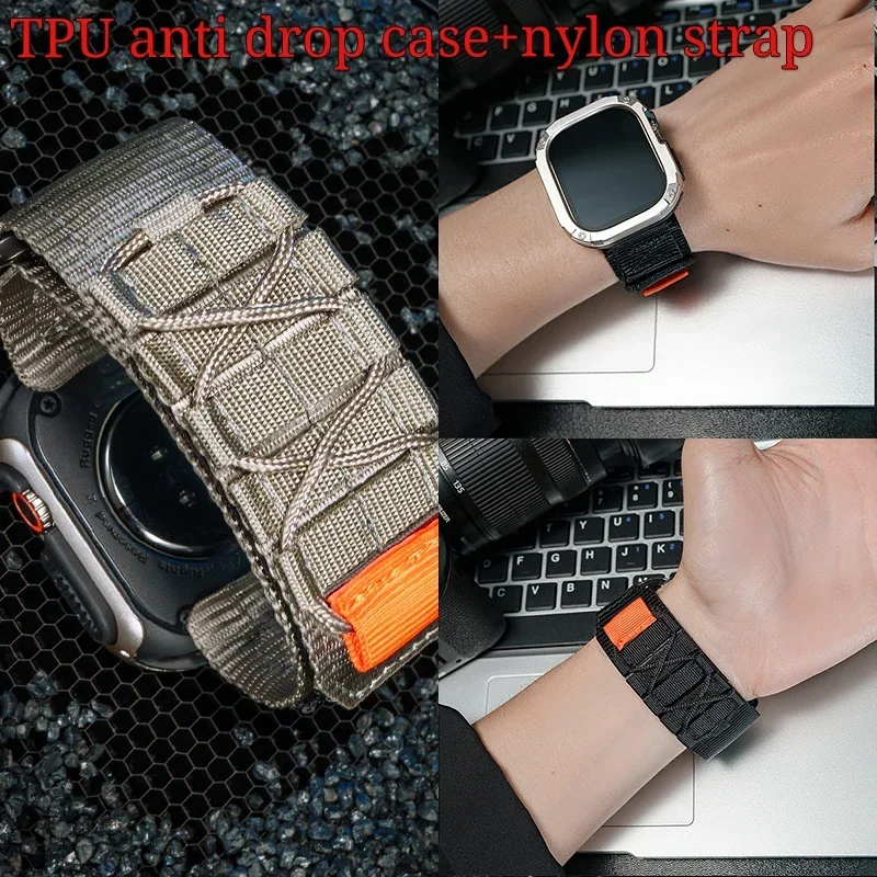 Enhanced Tactical Nylon Strap with TPU Anti-Drop Case