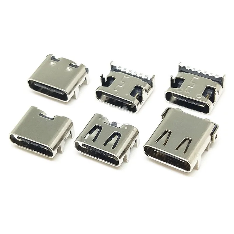 

10PCS TYPE-C USB-3.1 HD Data Socket Patch 6P 16P 24P Female Bidirectional Front /Rear Plug Charging