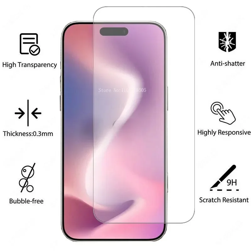 4PCS Tempered Glass For iPhone 17 16 15 13 12 14 Pro Max Screen Protector for iPhone X XR XS Max 14 15 16 Plus Protective Film 2