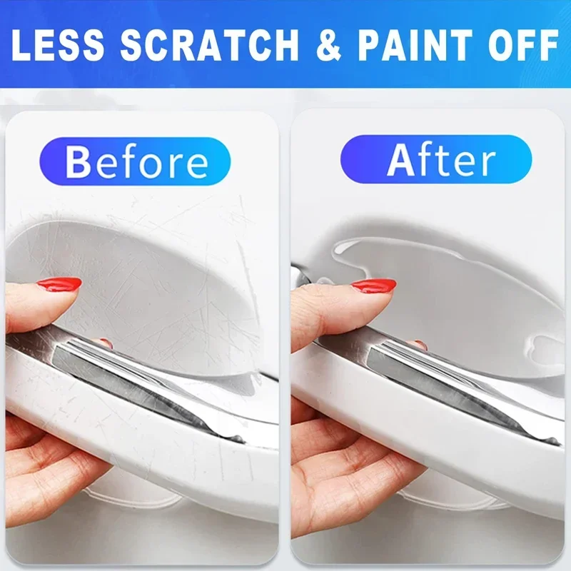 Carbon Fibre Door Bowl Sticker Universal Door Handle Protector Paint Scratch Resistant Anti-bump Strip Decoration Auto Parts