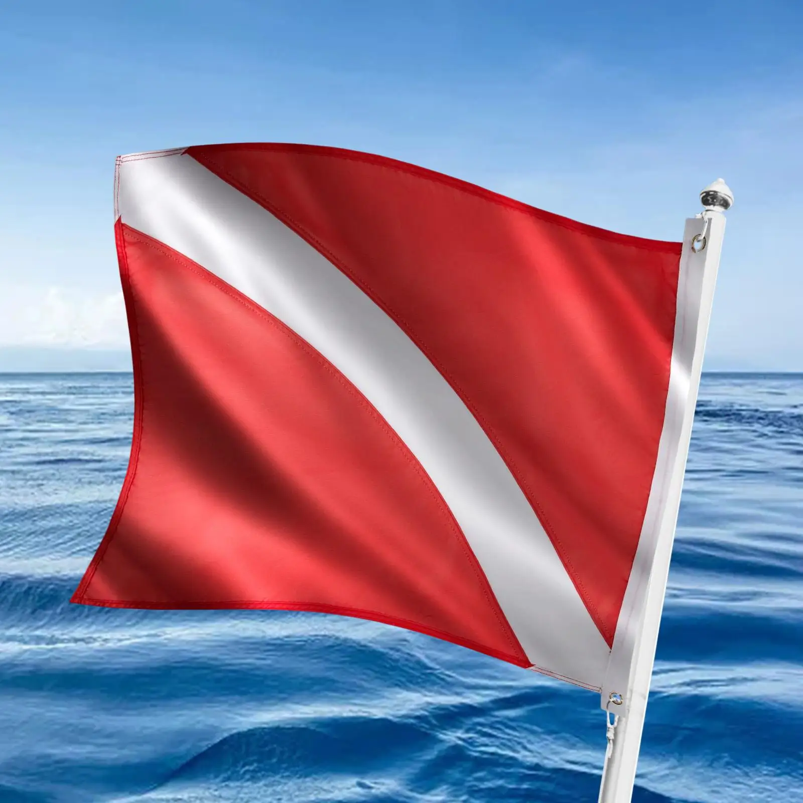 

Boat Flag Marker Double Stitched Polyester Diver Down Flag for Spearfishing