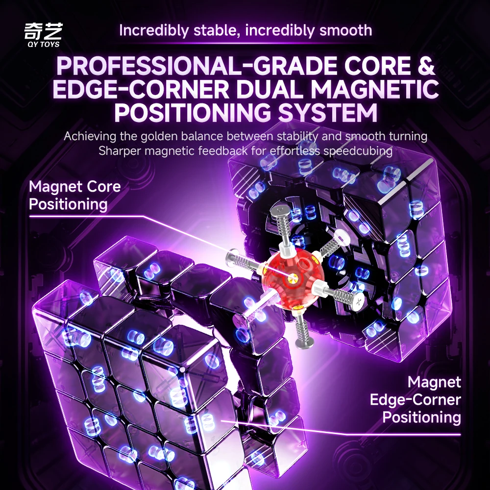 QiYi M Pro 4x4 V2 볼 코어 UV 큐브 마그네틱 스피드 큐브 퍼즐 장난감 큐보 마히코 어린이 선물