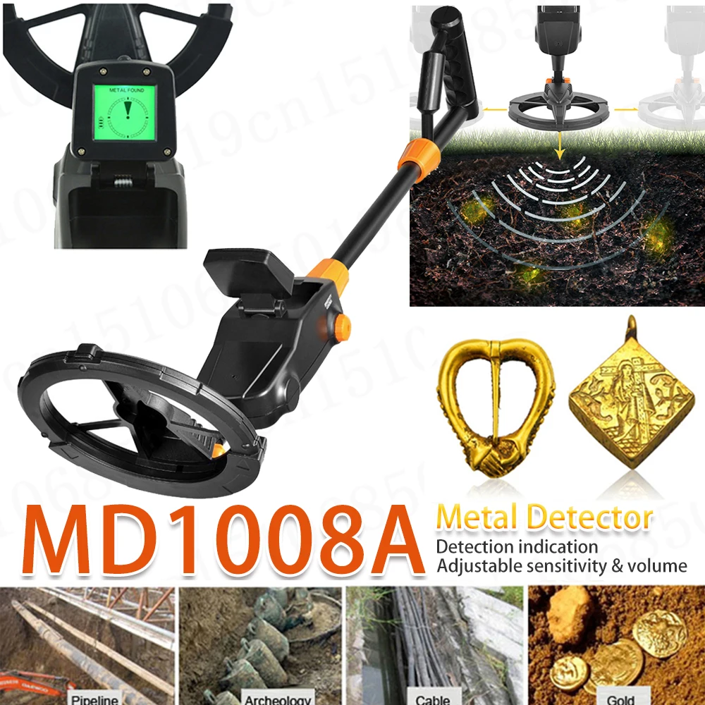 MD1008A Professional Metal Detector Underground Gold Detector High Accuracy Metal Finder Outdoor Search Coil Seeker Treasure