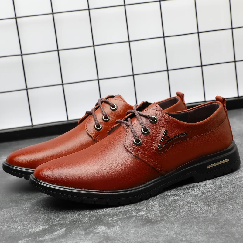 Outdoor Walking Business Formal Genuine Leather Shoes Casual Designer Luxury Shoes Mens Loafers Dress Shoes Boy Free Shipping 3