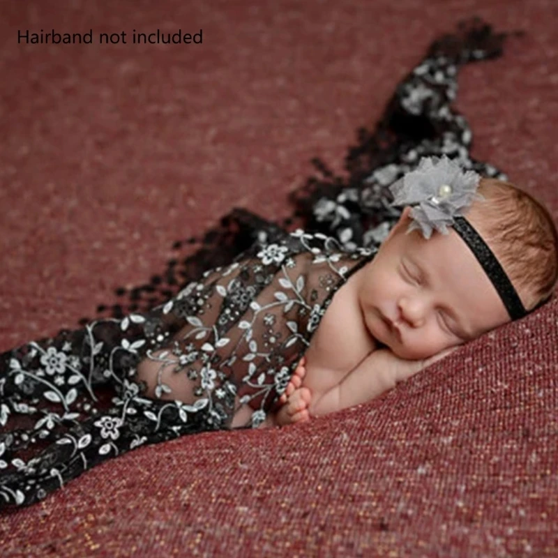 

Exquisite Lace Embroidery Neonatal Photography Wrap Cloth Baby Photo Background