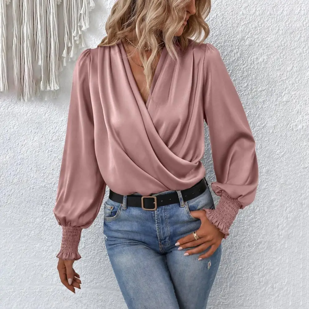 

Holiday Casual Chic Shirt Women's Elegant Lantern Sleeve Lightweight Polyester Shirt Commuter Party Top shirts and blouses