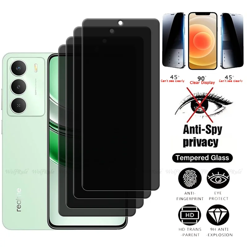 Tempered Privacy Screen Protector for Realme 14X - Anti-Spy Glass Shield (Available in Multipacks)