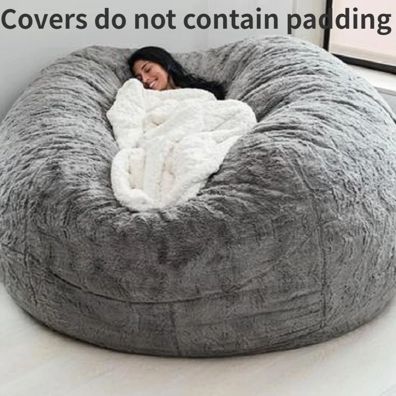 

Soft Warm 7FT 183*90cm Fur Giant Removable Washable Bean Bag Bed Cover Comfortable Living Room Furniture Lazy Sofa Coat