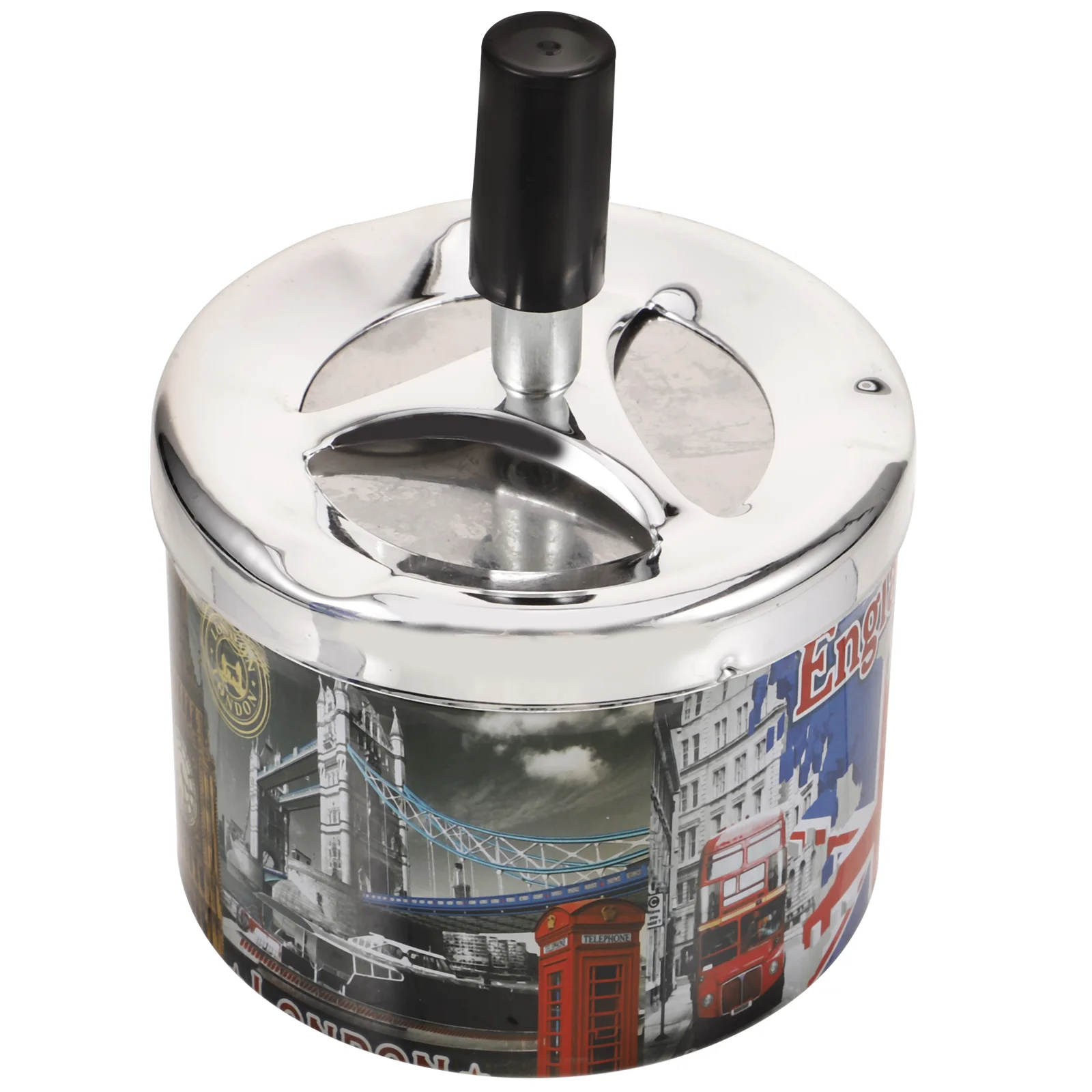 Stainless Steel Ashtray Automatically Extinguished Decorative Uk Souvenirs Gifts Cigarette Outdoor Metal Personality Tabletop stainless steel ashtray,metal ashtray
