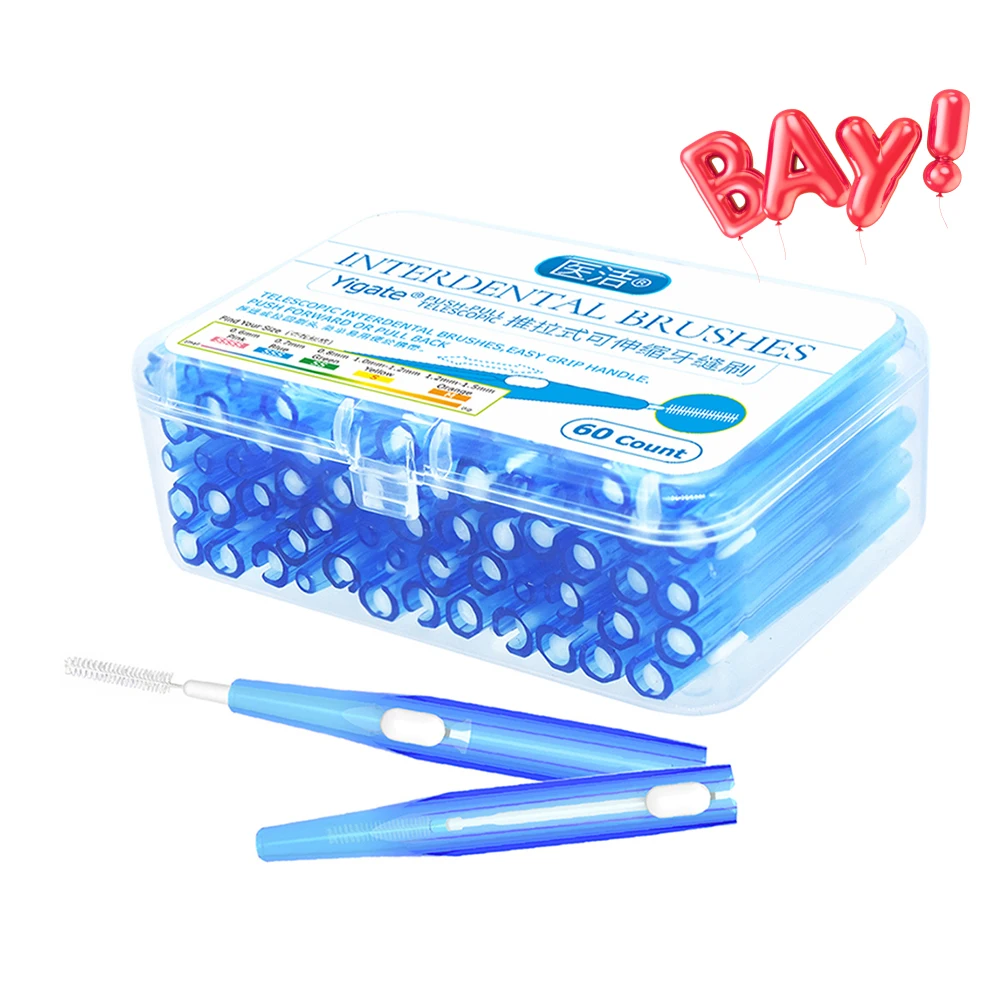 Interdental Brush 0.6-1.5mm 60PCS Teeth Cleaning Orthodontics Oral Care Toothpick Dental Tool Floss Orthodontic Tooth Brush