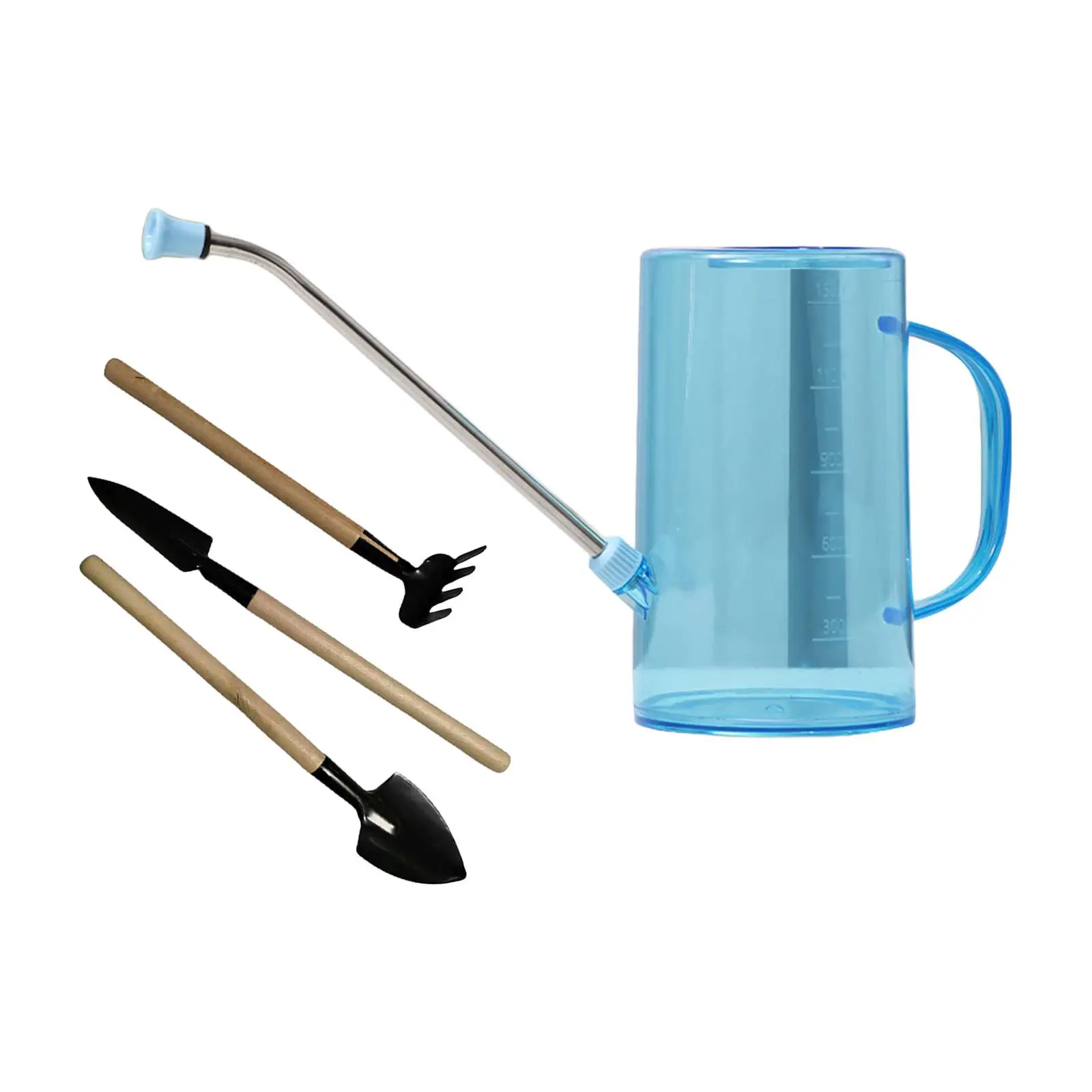 Watering Can with Stainless Steel Long Spout Ergonomic Handle with 3Pcs Gardening Tools for Garden Succulents Household Bonsai