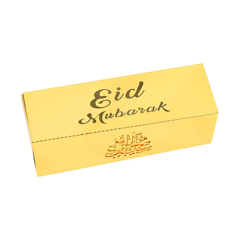 10pcs Eid Mubarak Chocolate Candy Box Ramadan Kareem Favor Gift Box DIY Islamic Muslim Festival Happy Al-Fitr Eid Party Supplies