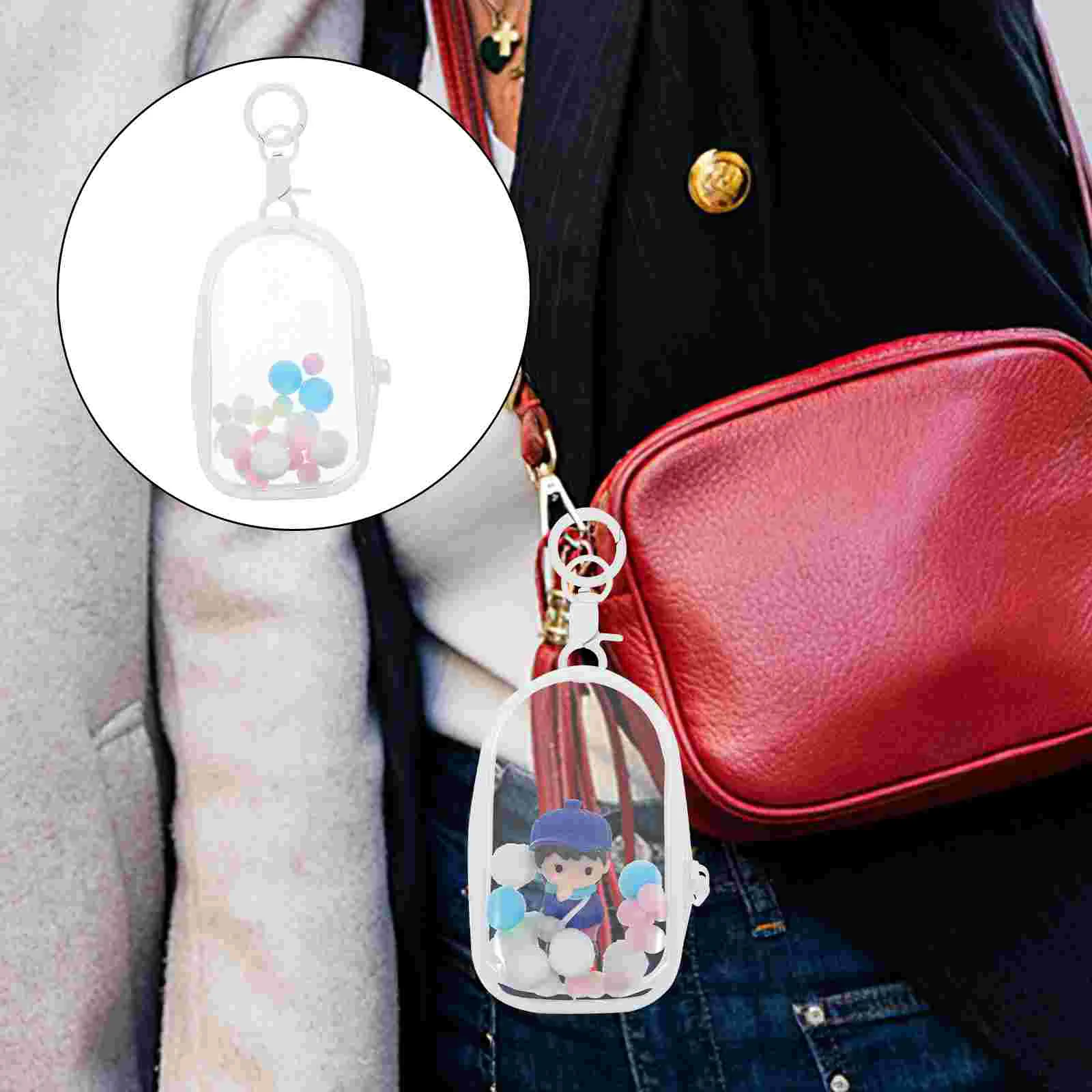 

Show Baby Bag Mini Figures Carrying Toy Clear Display Hanging Transparent Pouch Portable Storage Holder