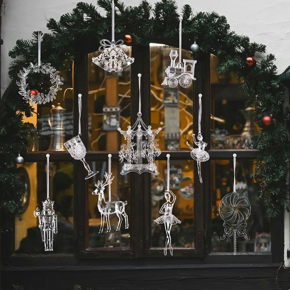 Transparent Acrylic Christmas Tree Pendant Decorations