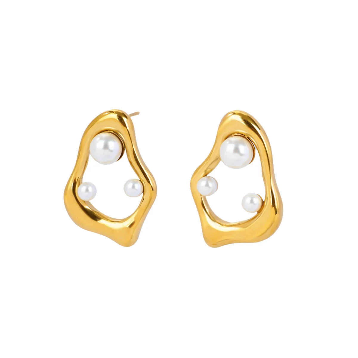 Stainless Steel Hollowed Geometric Earrings for Women