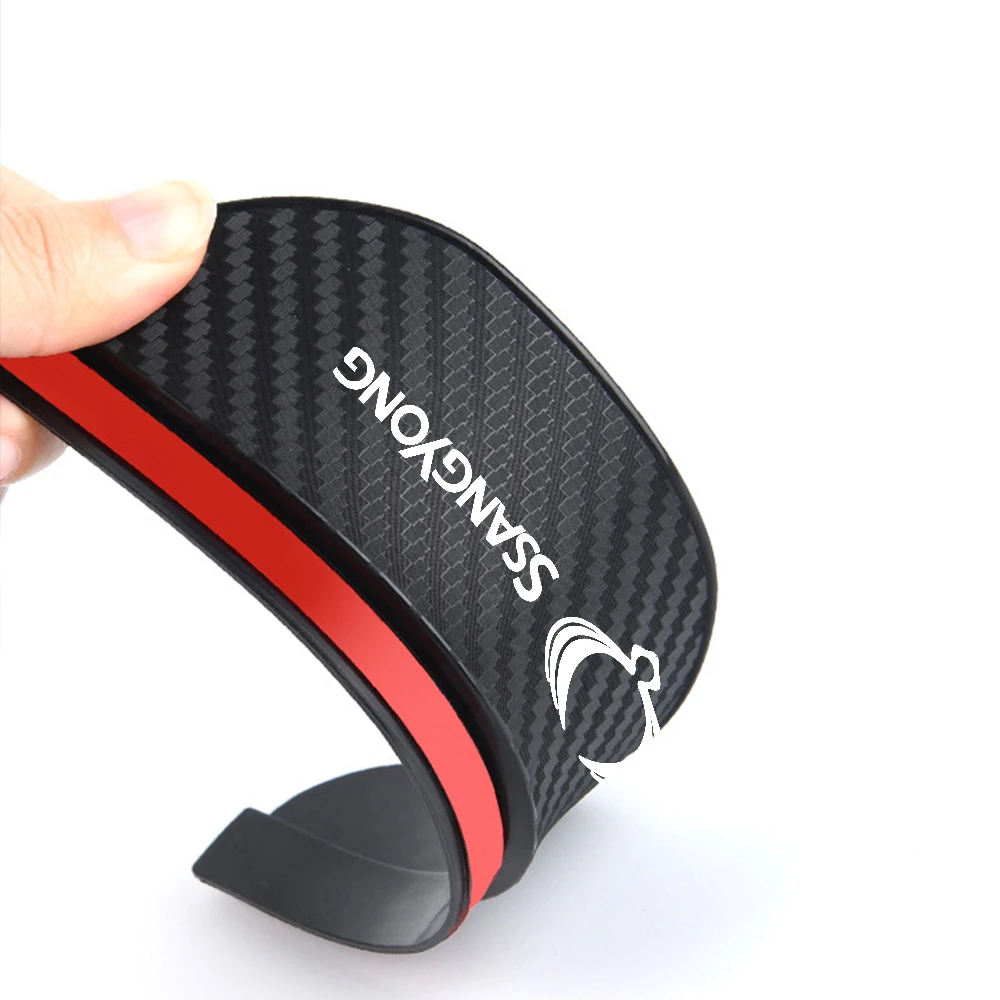 2Pcs car accessoires Awnings Shelters Rearview Mirror Rain Cover Carbon Fiber Side For Ssangyong Actyon Sport Korando Rexton