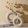 Nordic Circular Hollow Vase, Ceramic Donuts Flower Vase, Home Decoration Accessories, Interior Office Desktop Decor, Living Room 4
