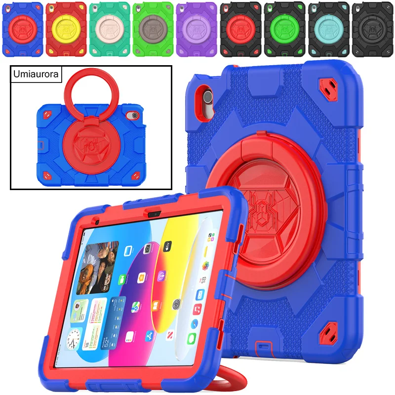 360 Rotazione Hand Ring Cavalletto Kids Cover Antiurto Per Ipad Air 3 4 5 10.9 10.2 7Th 8Th 9Th 10Th Gen Pro 10.5 11 Custodia Per Tablet