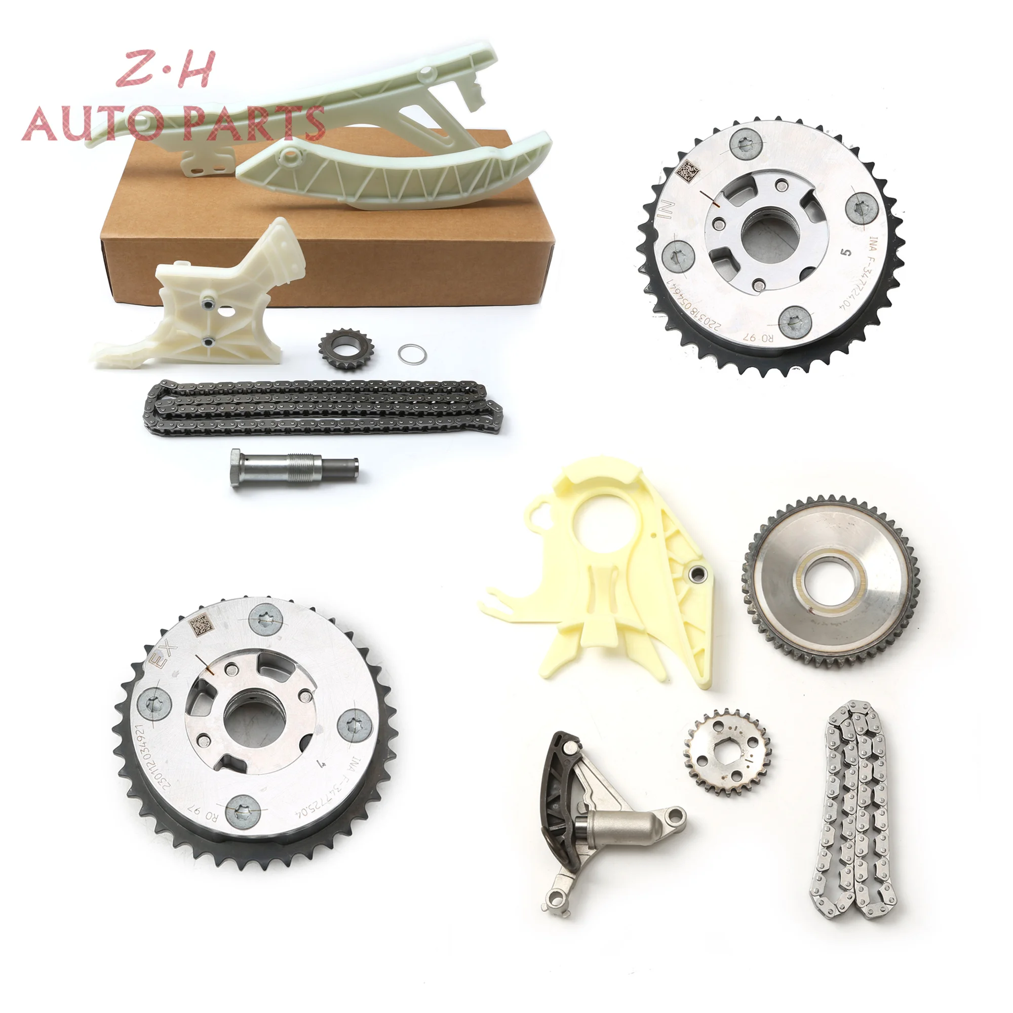 

N20 Timing Kit + Oil Pump Tensioner Kit + Camshaft Intake and Exhaust Adjustment Teeth for BWM 11417605366 11417602646