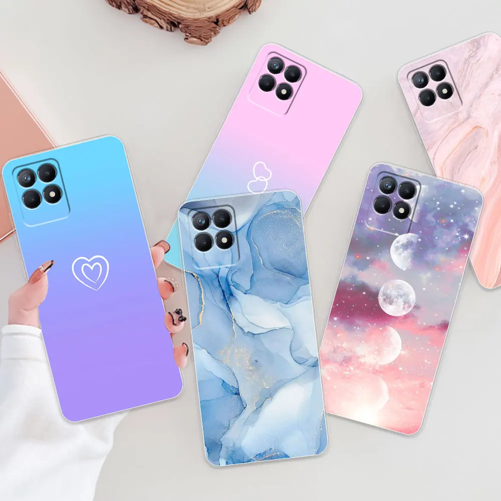 For Realme Narzo 50 4G Case Nebula Marble Clear Cover Case For Ralme Narzo 50 Pro 5G Transparent Cute Silicone Back Bumper Shell