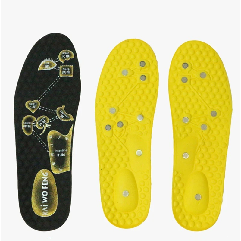 Leather Massage Insoles Foot Acupressure Cortex Breathable Stretch Deodorant Running Cushion Insoles For Feet Care Man Women